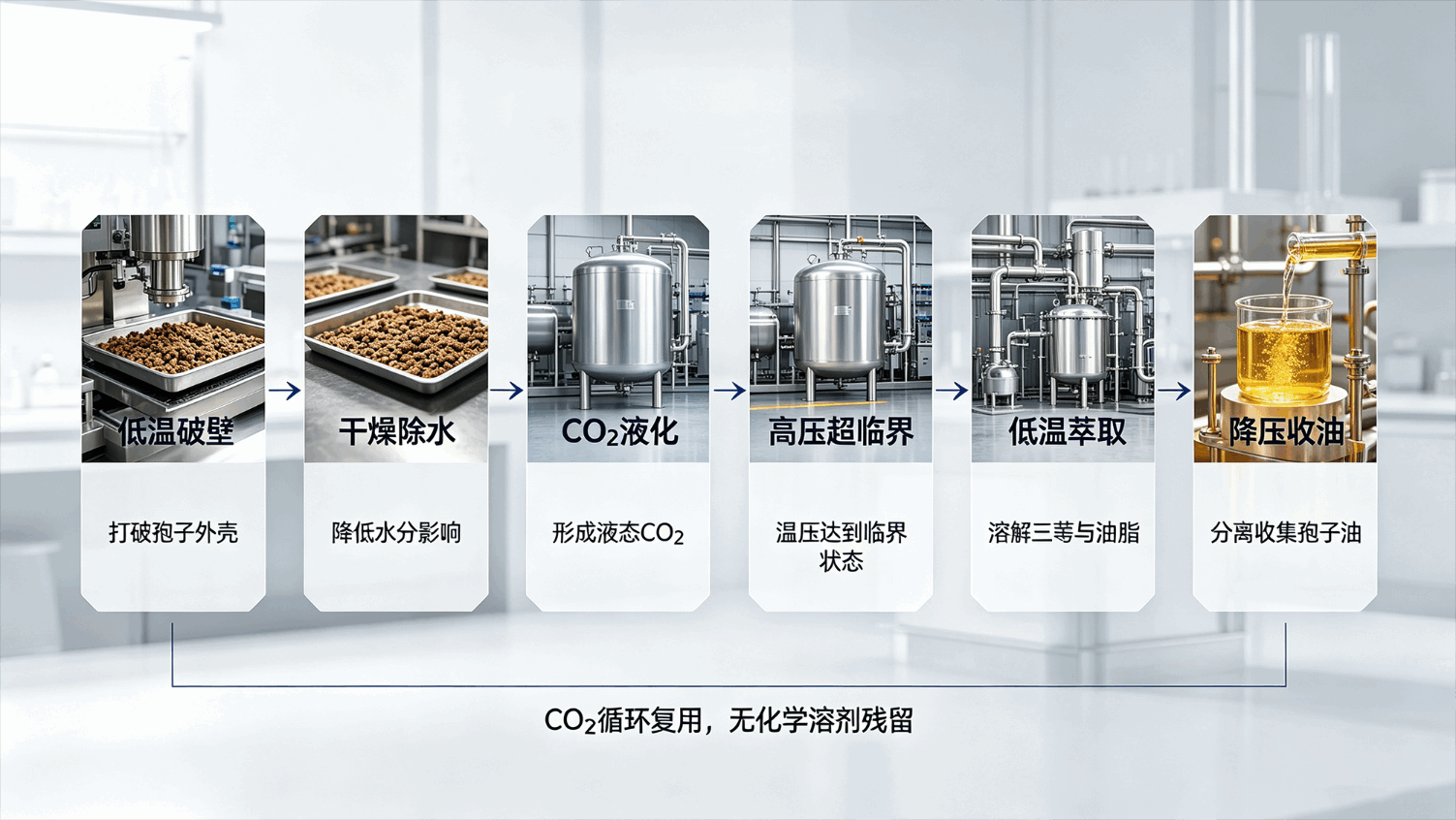 灵芝孢子油萃取流程